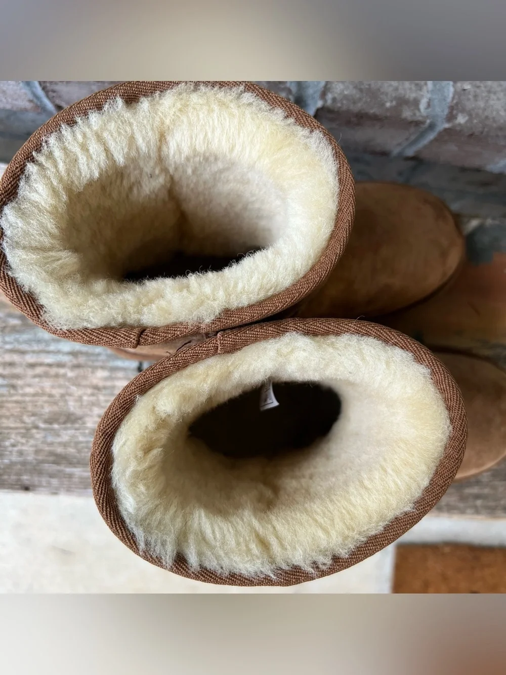 Classic Chestnut Suede Shearling Boots